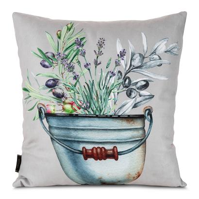 Poszewka dekoracyjna SUMMER1 45x45 Eurofirany jasnoszara fioletowa lawenda oliwki