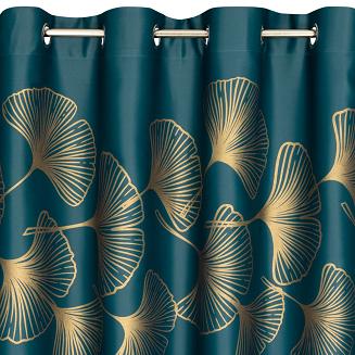 Zasłona gotowa na przelotkach HARMONY 140x250 Eurofirany ciemnoturkusowy/złoty