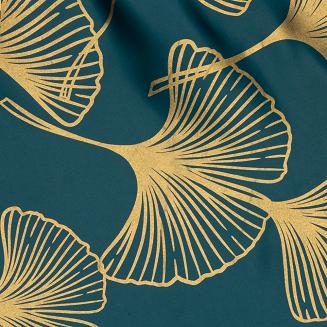 Zasłona gotowa na przelotkach HARMONY 140x250 Eurofirany ciemnoturkusowy/złoty