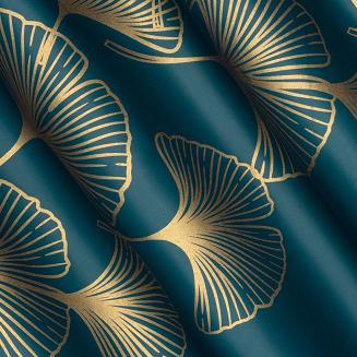 Zasłona gotowa na przelotkach HARMONY 140x250 Eurofirany ciemnoturkusowy/złoty