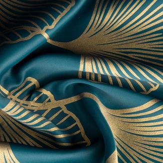 Zasłona gotowa na przelotkach HARMONY 140x250 Eurofirany ciemnoturkusowy/złoty