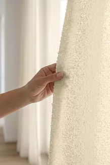 Beżowa Zasłona na Taśmie 140x270 Dreamy Boucle