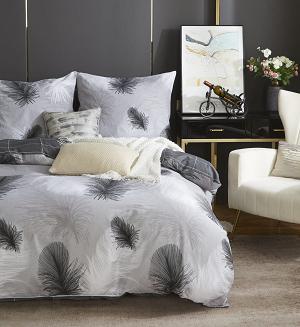 Szara Pościel w Pióra Satyna Bawełniana 140x200 Y017