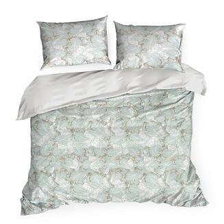 Pościel bawełniana SONIA 200x220 Eurofirany miętowy/jasnobrązowy