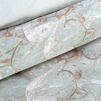 Pościel bawełniana SONIA 200x220 Eurofirany miętowy/jasnobrązowy