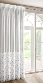 Zasłona gotowa na taśmie ROSES 140x270 Eva Minge Eurofirany biały