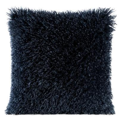 Poszewka dekoracyjna SANA 45x45 Eurofirany granatowa puszysta a'la futerko