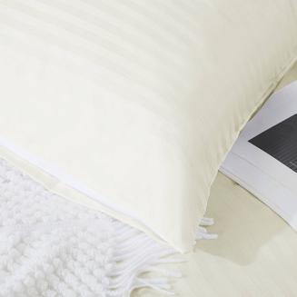 Komplet pościeli adamaszek satyna bawełniana 140x200 ecru