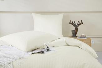 Komplet pościeli adamaszek satyna bawełniana 140x200 ecru