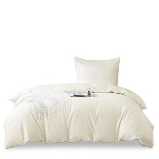 Komplet pościeli adamaszek satyna bawełniana 140x200 ecru