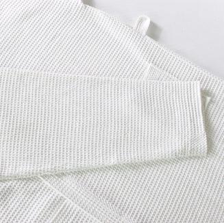 Bawełniany Szlafrok Kimono Gofer Wafel Uniseks Biały