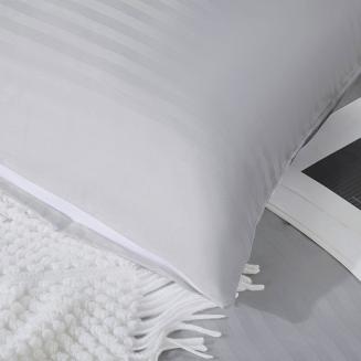 Komplet pościeli adamaszek satyna bawełniana 140x200 jasnoszara