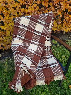 Komplet dekoracyjny narzuta 170x205 + 2*60x170 czekoladowa krata