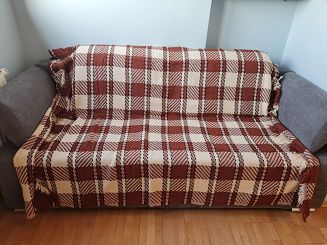 Komplet dekoracyjny narzuta 170x205 + 2*60x170 czekoladowa krata