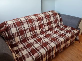 Komplet dekoracyjny narzuta 170x205 + 2*60x170 czekoladowa krata