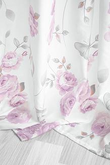 Biała Zasłona Do Salonu W Kwiaty 140x250 CALMIA