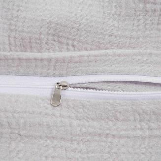 Szara Bawełniana Poszewka Muślinowa 70x80 Do Pościeli