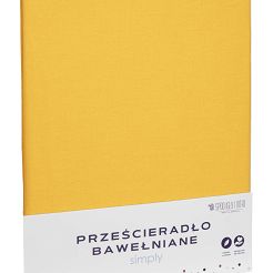 Prześcieradło bawełniane bez gumki SIMPLY 140x200 musztardowe