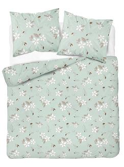 Pościel flanelowa 220x200 miętowa kwiatowy rzucik