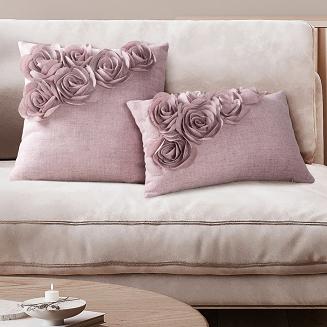 Poszewka dekoracyjna FLORES 30x50 Eurofirany różowy