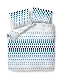Pościel bawełniana 220x200 COTTONLOVE biała niebieskie kropki