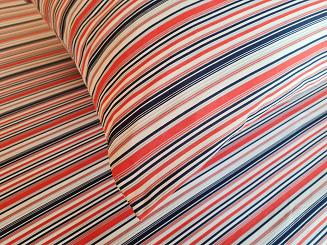 Pościel jersey 160x200 pomarańczowa granatowa kremowa pasy