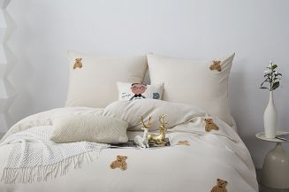 Beżowa Pościel w Misie 160x200 Cuty Misie