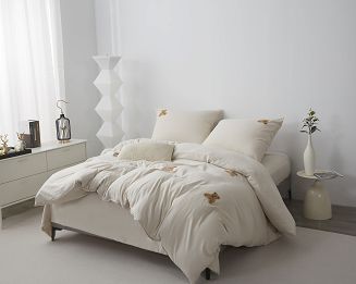 Beżowa Pościel w Misie 160x200 Cuty Misie