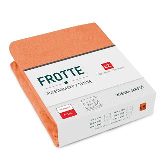 Prześcieradło frotte z gumką 160x200 ciemny łososiowy GRUBE