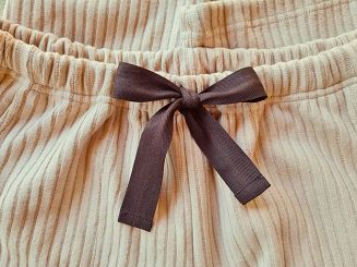 Piżama damska LUNA kod 629 beżowa frappe prążki typu 