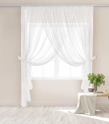 Firana gotowa na taśmie EMPORIO 600x250 biała