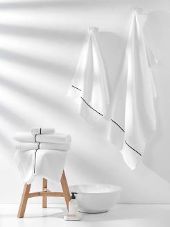 Ręcznik bawełniany LIBRE 50x90 biały z czarną bizą