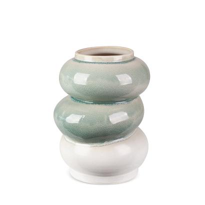 Wazon dekoracyjny LIANA 21x19x26 Eurofirany kremowy miętowy efekt ombre