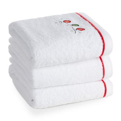 Ręcznik świąteczny GERDA 50x90 Eurofirany biały z haftem bombek