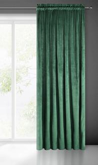 Zasłona gotowa na taśmie MELANIE 140x270 Eurofirany ciemnozielona