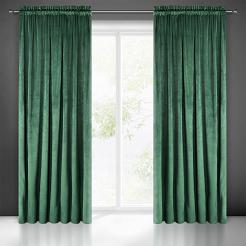 Zasłona gotowa na taśmie MELANIE 140x270 Eurofirany ciemnozielona