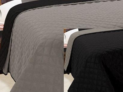 Narzuta dekoracyjna VIGO II 170x210 grafitowa czarna kwadraty