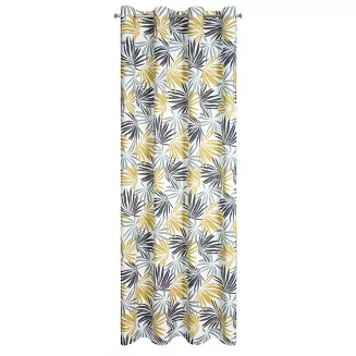 Zasłona gotowa na przelotkach ELINA 140x250 Design91 biały/musztardowy