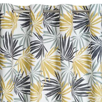 Zasłona gotowa na przelotkach ELINA 140x250 Design91 biały/musztardowy