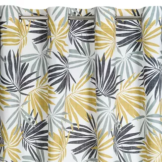 Zasłona gotowa na przelotkach ELINA 140x250 Design91 biały/musztardowy