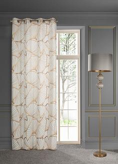 Firana gotowa na przelotkach LUNA3 140x250 Eurofirany biały/beżowy