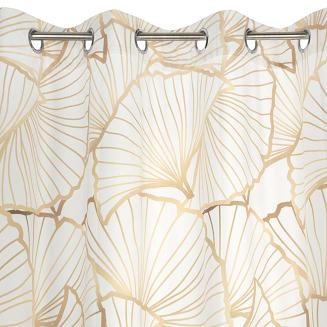 Firana gotowa na przelotkach LUNA3 140x250 Eurofirany biały/beżowy