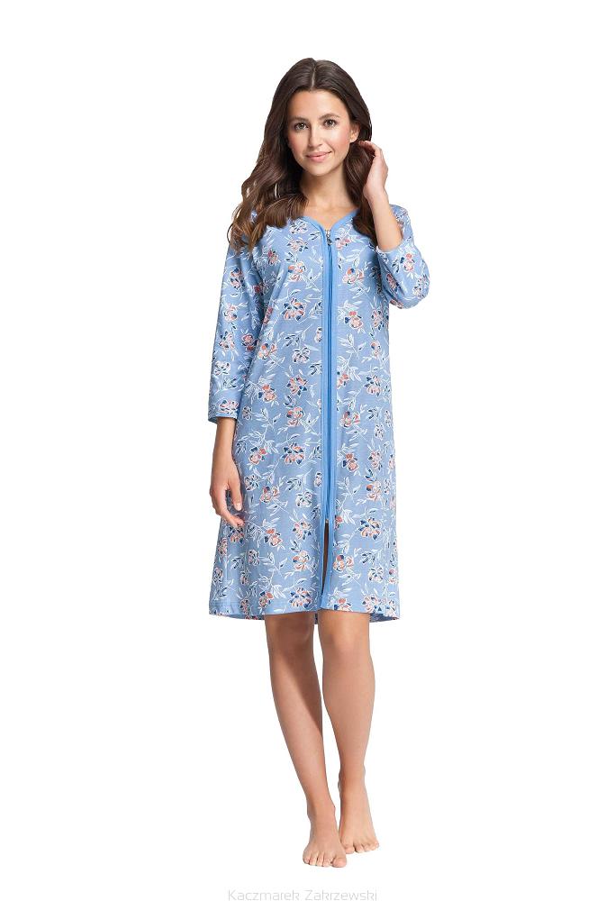 Szlafrok damski LUNA kod 362 kwiaty na błękicie