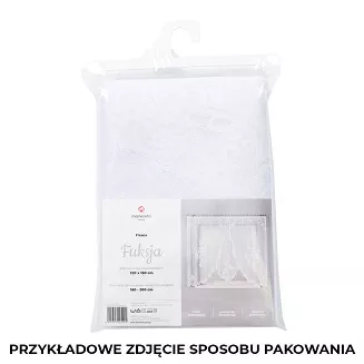 Firanka żakardowa gotowa na żabki FUKSJA 320x160 biała