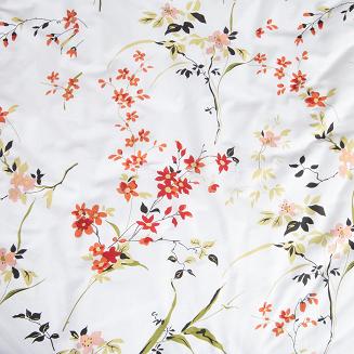 Pościel bawełniana COTTONLOVE 160x200 biała w kolorowe kwiaty