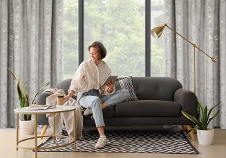 Zasłona gotowa na taśmie RAJA 140x270 Eurofirany stalowy