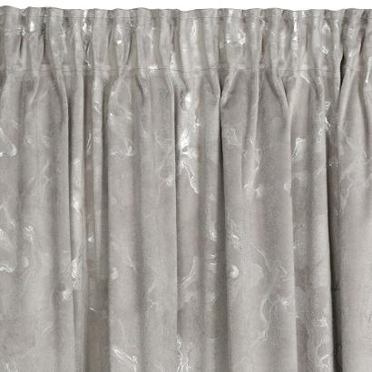 Zasłona gotowa na taśmie RAJA 140x270 Eurofirany stalowa srebrny błyszczący marmurek