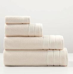 Ręcznik bawełniany o ryżowej strukturze Loren 70x140 jasnobeżowy