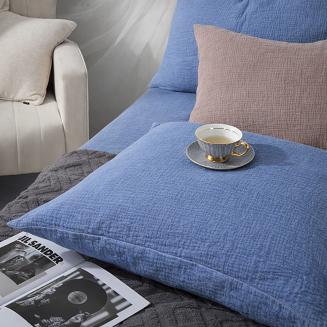 Niebieska Bawełniana Pościel Muślinowa 220x200