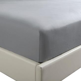 Prześcieradło satyna bawełniana z gumką 140x200 SIN grafitowe